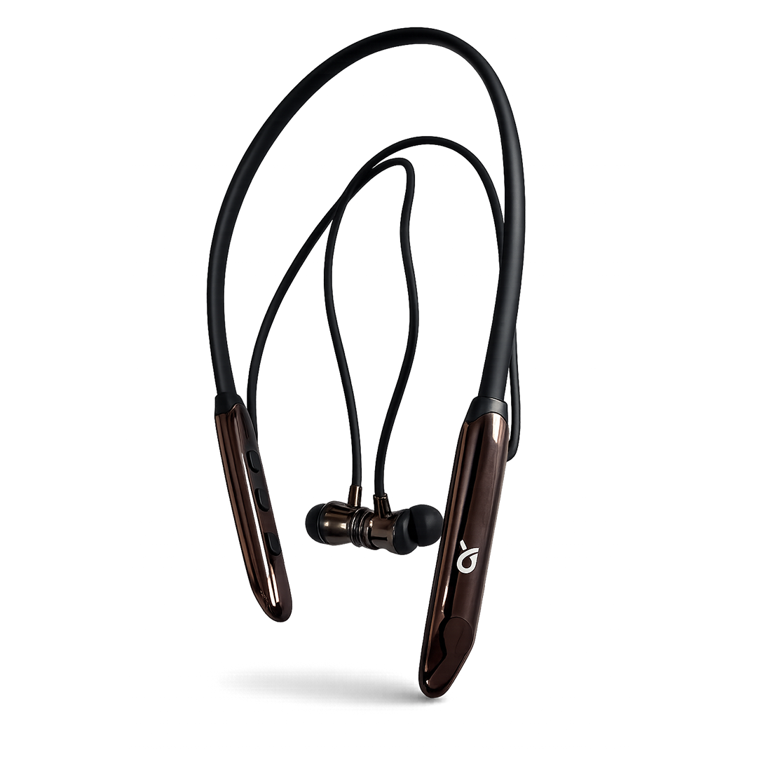 Neckband Earphones – Black & Rose Gold | Magnetic On/Off