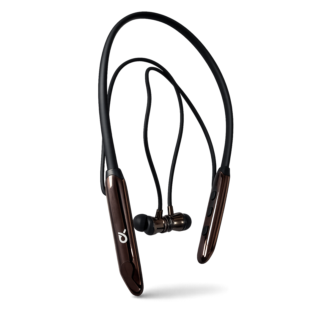 Neckband Earphones – Black & Rose Gold | Magnetic On/Off